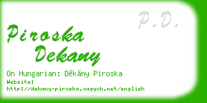 piroska dekany business card