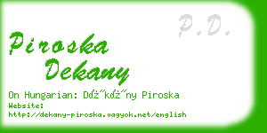 piroska dekany business card